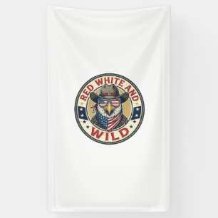 Rot Weiß Und Wild Patriotisch Patriotisches Tier V Banner