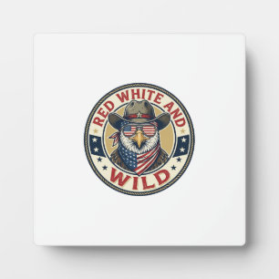 Rot Weiß Und Wild Patriotisch Patriotisches Tier V Fotoplatte