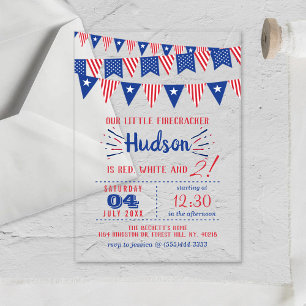 Rot, Weiß und Zwei! 4. Juli 2010 Party Acryleinladungen