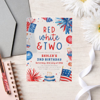 Rot, Weiß und Zwei 4. Juli 2. Geburtstag Party