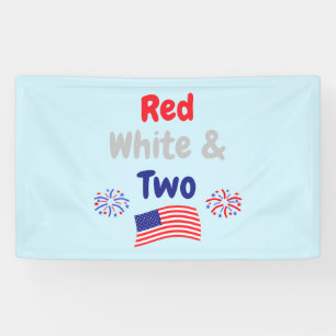 Rot, Weiß und zwei Geburt Banner