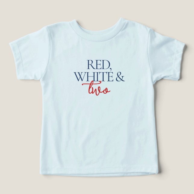 Rot Weiß und Zwei Zweite Geburtstagsfeier (Design Vorderseite)