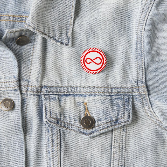 Rot-Weiß-Unendlichkeitsknoten-Autismus-Warnung Button (Beispiel)