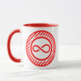 Rot-Weiß-Unendlichkeitsknoten-Autismus-Warnung Tasse
