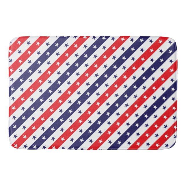 Rot-Weiß-US Flagge Badematte (Vorderseite)