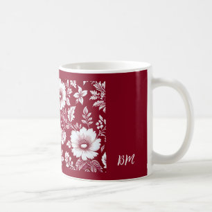 Rot-Weiß-Vintage Blüte Kaffeetasse
