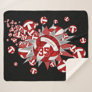 Rot-Weiß-Volleyball-Stars individuelle Name Sherpadecke