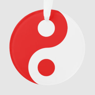 Rot-Weiß-Yin-Yang-Symbol Ornament
