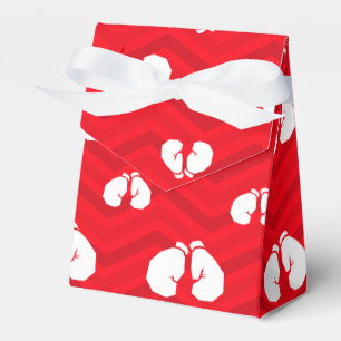 Rot, weiß, Zickzack, Boxer, Boxhandschuhe Geschenkschachtel
