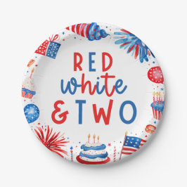 Rot, Weiß & Zwei 4. Juli 2010 Party Pappteller