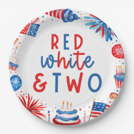 Rot, Weiß & Zwei 4. Juli 2010 Party Pappteller