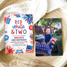 Rot, Weiß & Zwei 4. Juli 2. Foto Geburtstagsparty