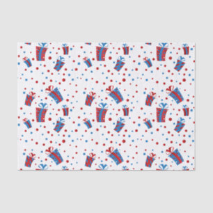 Rot, weiße blaue Confetti-Geschenke Seidenpapier