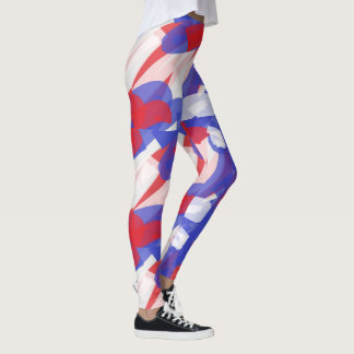 Rot Weiße Blaue Leggings