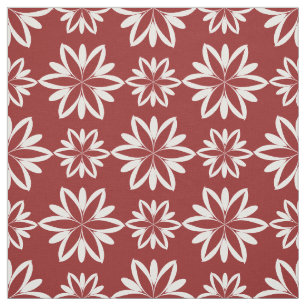 Rot-weiße Blume mit Blumenmuster Stoff