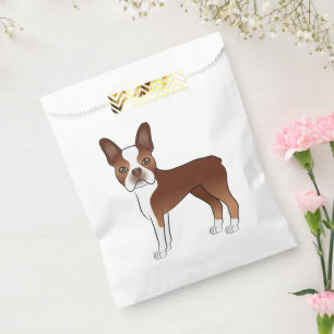 Rot-weiße Boston-Terrier-Hund-Illustration Geschenktütchen
