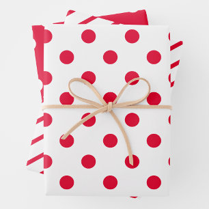 Rot-Weiße Geschenkpapierbögen Geschenkpapier Set