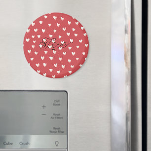 Rot Weiße Herzen Valentinstag Magnet