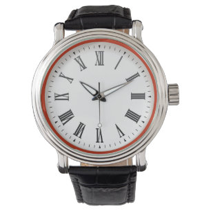 Rot-weiße Mauer - römische Zahl Armbanduhr