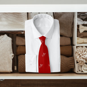 Rot-weiße Namensform moderne Schrift Krawatte