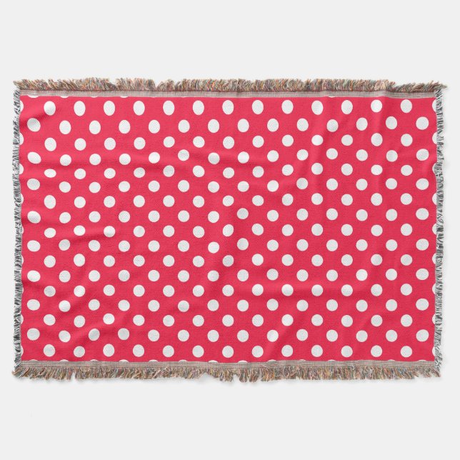 Rot-weiße Polka-Decke Decke (Vorderseite)