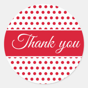 Rot-weiße Polka Punkte minimal Runder Aufkleber