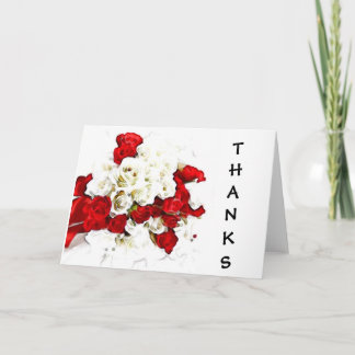 Rot-Weiße Rosen Dankeskarten Dankeskarte