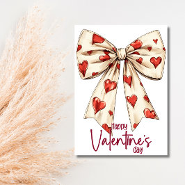 Rot-Weiße-Schleife Frohen Valentinstag Feiertagskarte