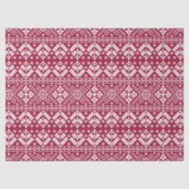 Rot & Weiße Schneeflocke & Florale Fair Isle Weihn Seidenpapier