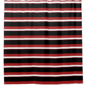 Rot-weiße Streifen Chic Stripe Duschvorhang