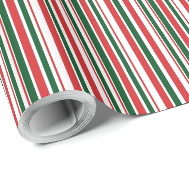 Rot-weiße Streifen Geschenkpapier (Rolleneckpunkt)