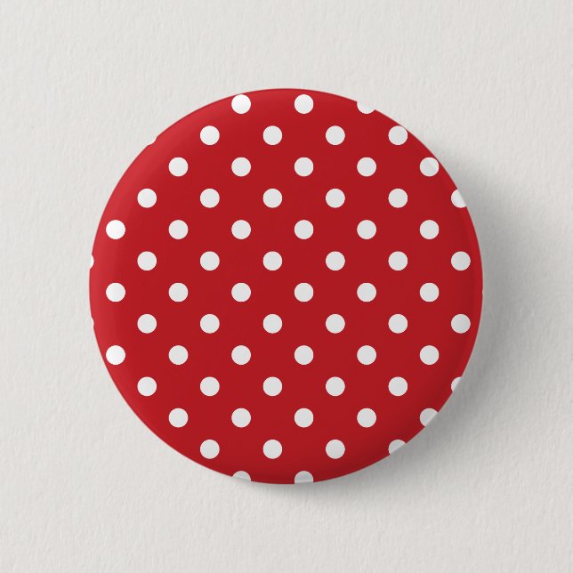 Rot-Weiße Tupfen Button (Vorderseite)
