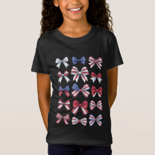 Rot Weiße Und Blaue Amerikanische Kokettenbögen 4. T-Shirt