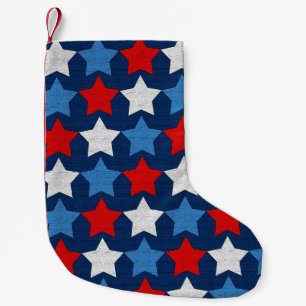 Rot-weiße und blaue Sterne Kleiner Weihnachtsstrumpf