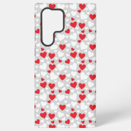 Rot-Weiße Valentinstag-Herzen-Handyhülle Samsung Galaxy Hülle