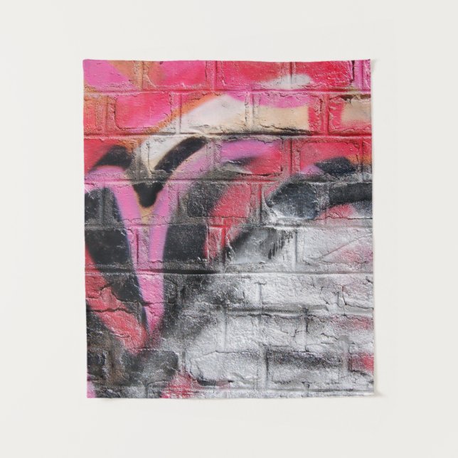 Rot-weiße Wand Wandteppich (Vorderseite)