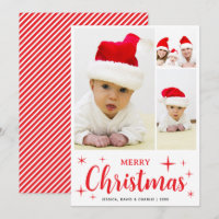 Rot-Weiße Weihnachts-Foto-Collage der Familie
