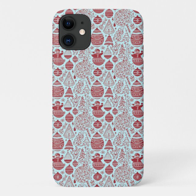 Rot-weiße Weihnachts-Handyhülle Case-Mate iPhone Hülle (Rückseite)