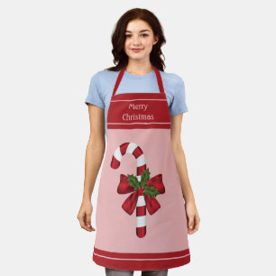 Rot-Weiße Weihnachts-Lutscher Merry Christmas Schürze