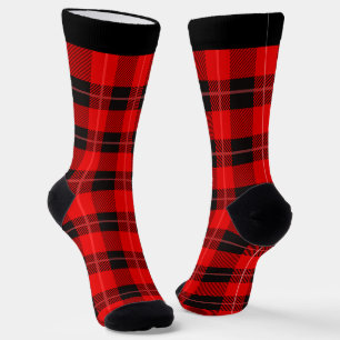 Rot-weiße Weihnachtssocken kariert Socken