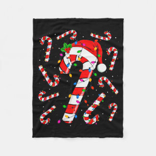 Rot-Weiße Zuckerstangen-Santa-Weihnachten-Lustiges Fleecedecke