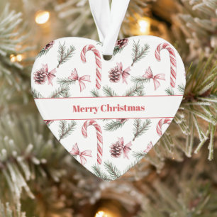 Rot Weiße Zuckerstangen Tannenzapfen Weihnachten Ornament