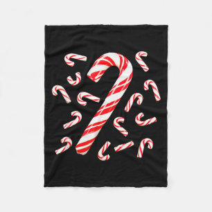 Rot-Weiße Zuckerstangen-Weihnachtsmann-Weihnachten Fleecedecke