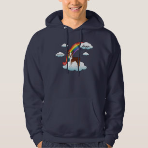 Rot-weißer Boston Terrier Regenbogen-Denkmal Hoodie