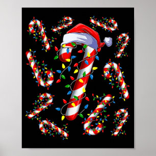 Rot-Weißer Candy Cane Santa Weihnachten Lustiger X Poster