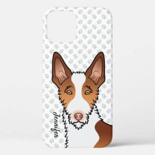 Rot-weißer drahthaariger Ibizan Hound Hund & Name Case-Mate iPhone Hülle