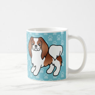 Rot-Weißer Japan-Chin-Cartoon-Hund Kaffeetasse