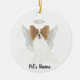 Rot-weißer Papillon-Sympathie-Gedenkkerze Keramik Ornament