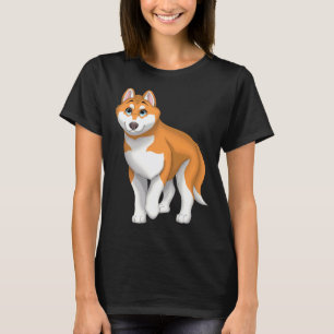 Rot-weißer sibirischer Husky-Hund mit blauen Augen T-Shirt