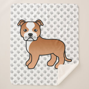 Rot-weißer Staffordshire Bull Terrier Hund Sherpadecke